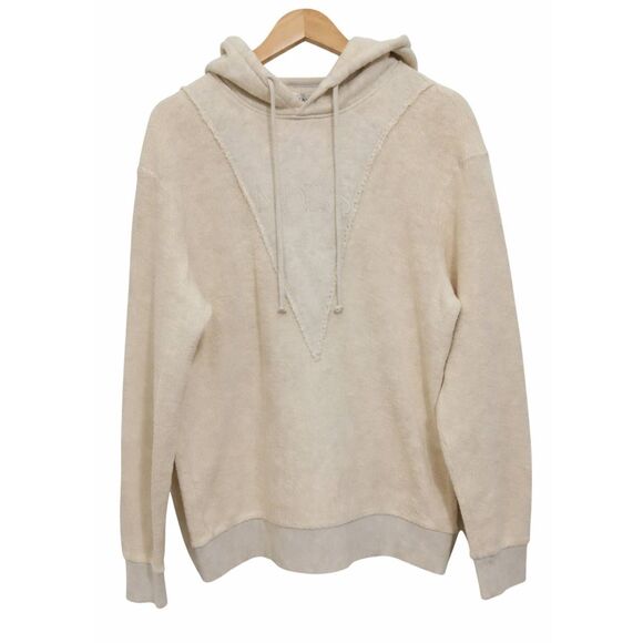 J wanderson mens large beige cream hoodie pullover sweatshirt cream longsleeve